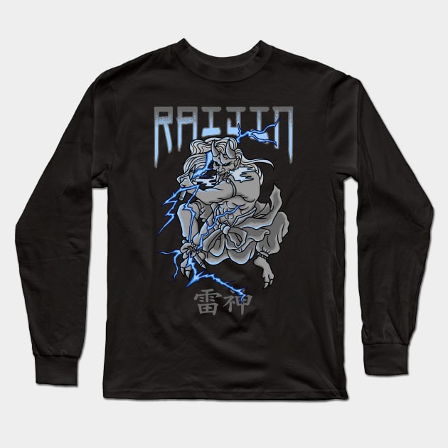 RAIJIN Long Sleeve T-Shirt by OXVIANART